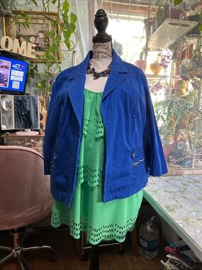 dressbarn Royal Blue Lightweight Blazer Jacket
